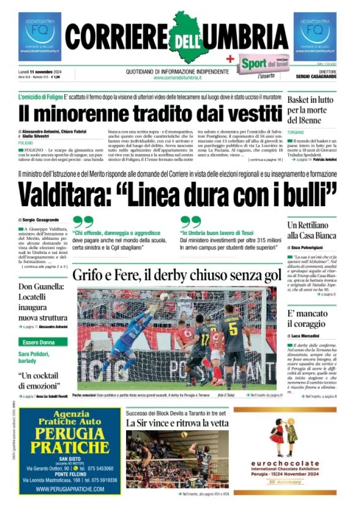 Prima-pagina-corriere umbria-del-2024-11-11